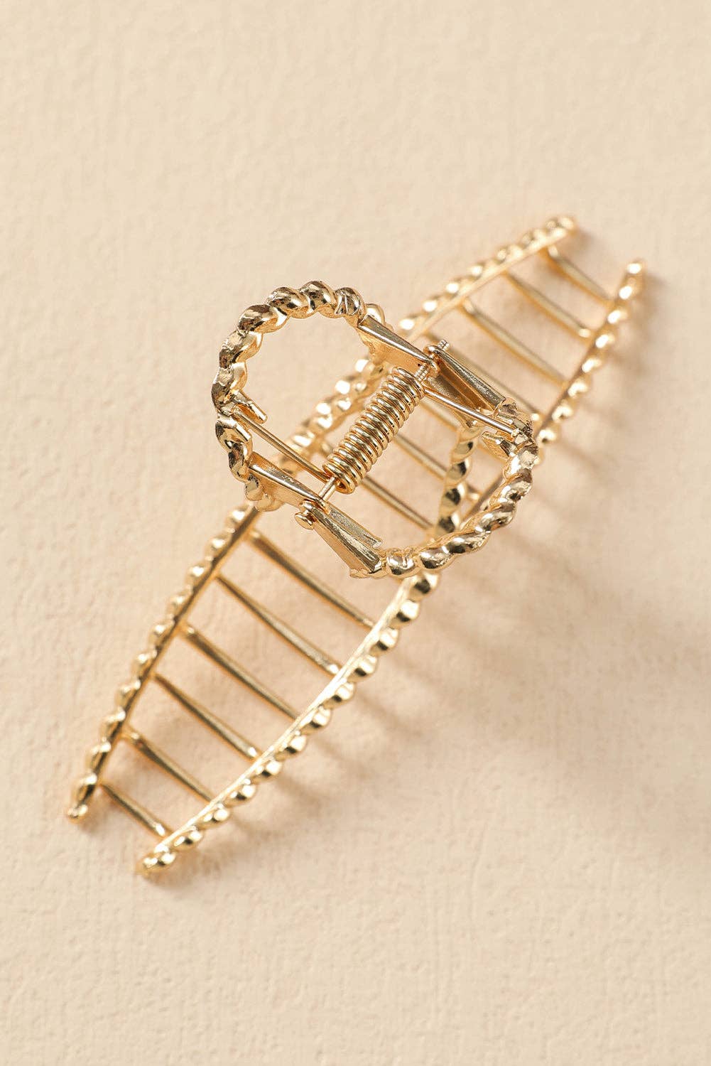 Gold Twist Large Alloy Hair Clip: Gold