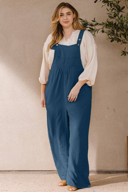 Laura Solid Button Sling Jumpsuit