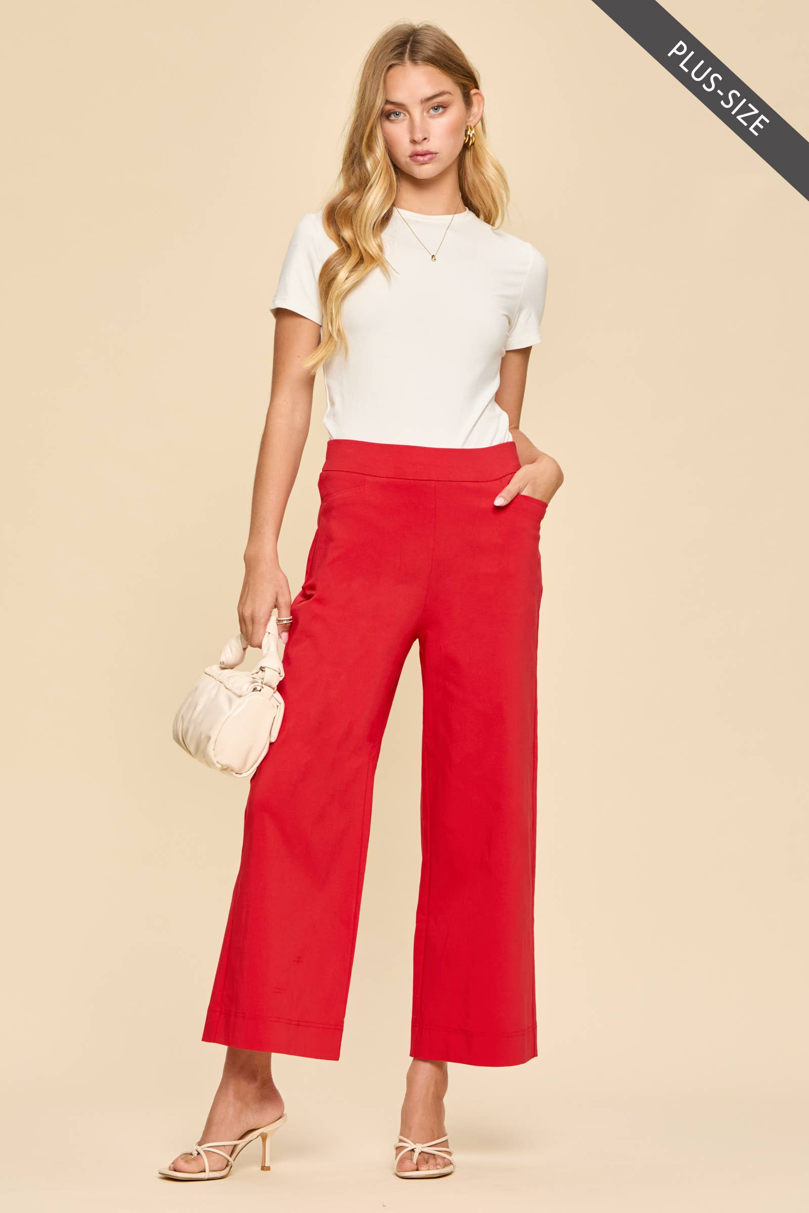 Bella Red Everyday Wide Leg Pants