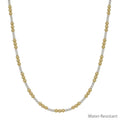 Water Resistant Gold and Silver 3mm and 4mm Beaded 16"-18" Necklace