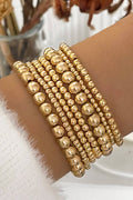 Gold Beaded Stretch Bracelet Stack