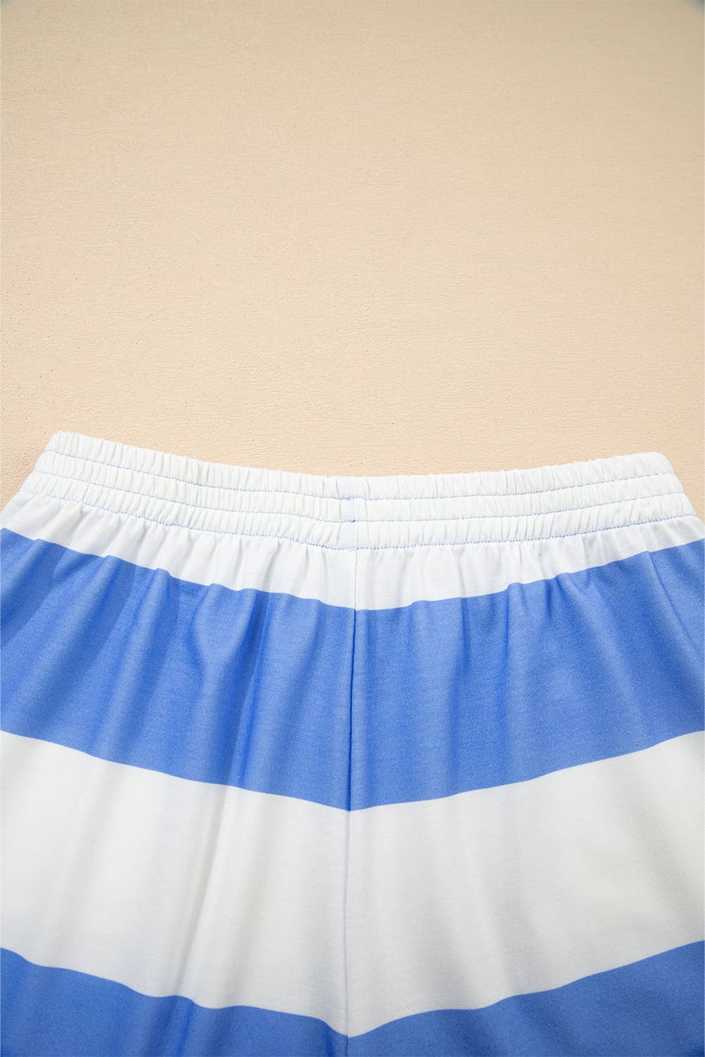 Striped Half Zip Oversize Tee Casual Shorts 2pcs Set | S-4X: Sky Blue Stripe / Plus-4X