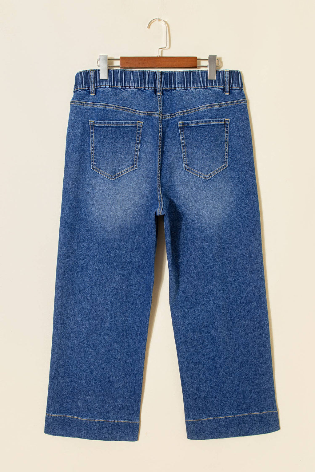 Acid Wash Contrast Lace-up Plus Size Jeans: Iceland Blue / Plus Size / Plus-2X