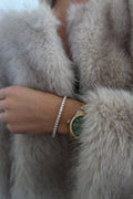THICK STRETCHY TENNIS BRACELET: SILVER