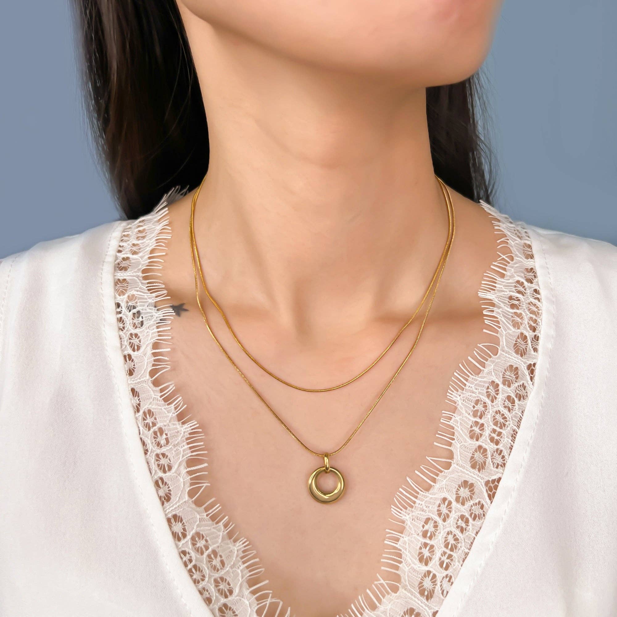 Gold Double Layer Water Resistant Necklace