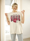Arkansas Hogs Helmet Fade Off White Thrifted Tee: 2XL