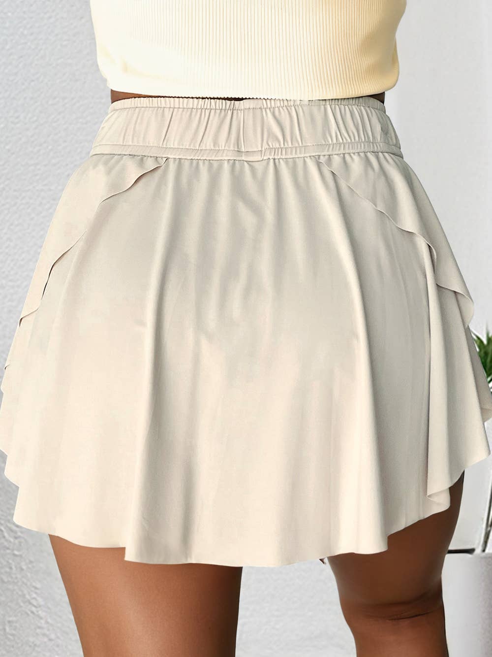 Drawstring High Waist Lined Tennis Skorts | 10 Colors S-4X: Black / XL