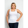 PLUS SIZE RIB KNIT SCOOP NECK BASIC TANK TOP