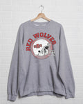 Arkansas State Red Wolves Helmet Circle Thrifted Sweatshirt: 2XL