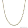 Water Resistant Gold with 4mm Rounded Tennis Necklace 16"-18" Necklace
