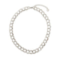 Double Oval Silver Chain Water Resistant Necklace