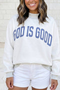 Lilly Light Grey Mock Neck Tunic Sweatshirt