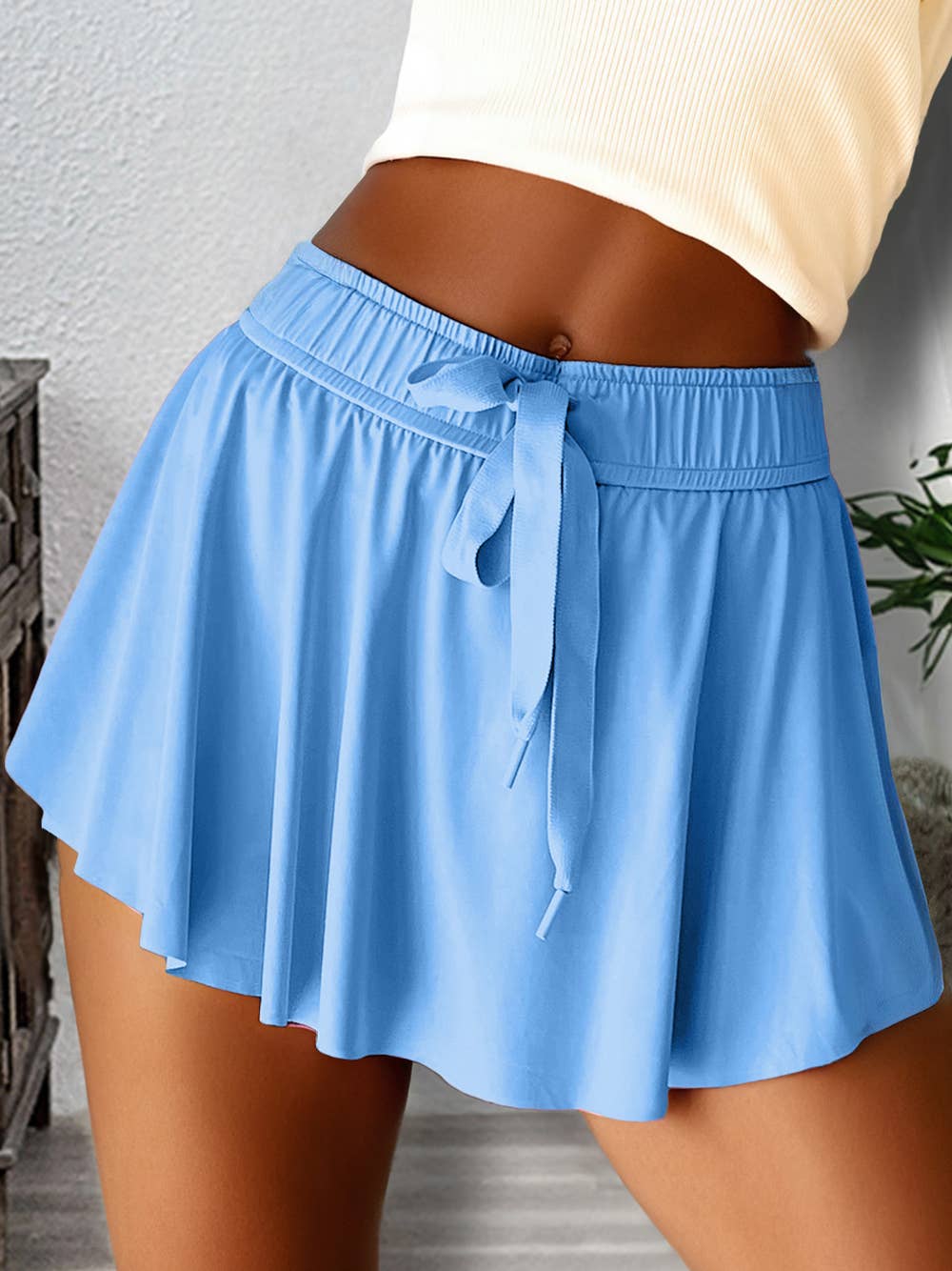 Drawstring High Waist Lined Tennis Skorts | 10 Colors S-4X: Black / XL