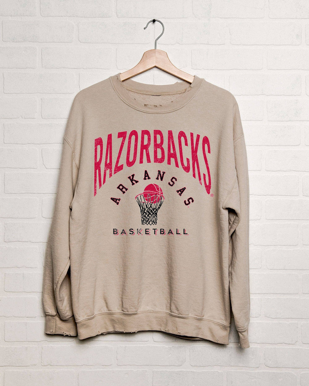 Arkansas Razorbacks Basketball Athletic Thrifted Sweatshirt: 2XL