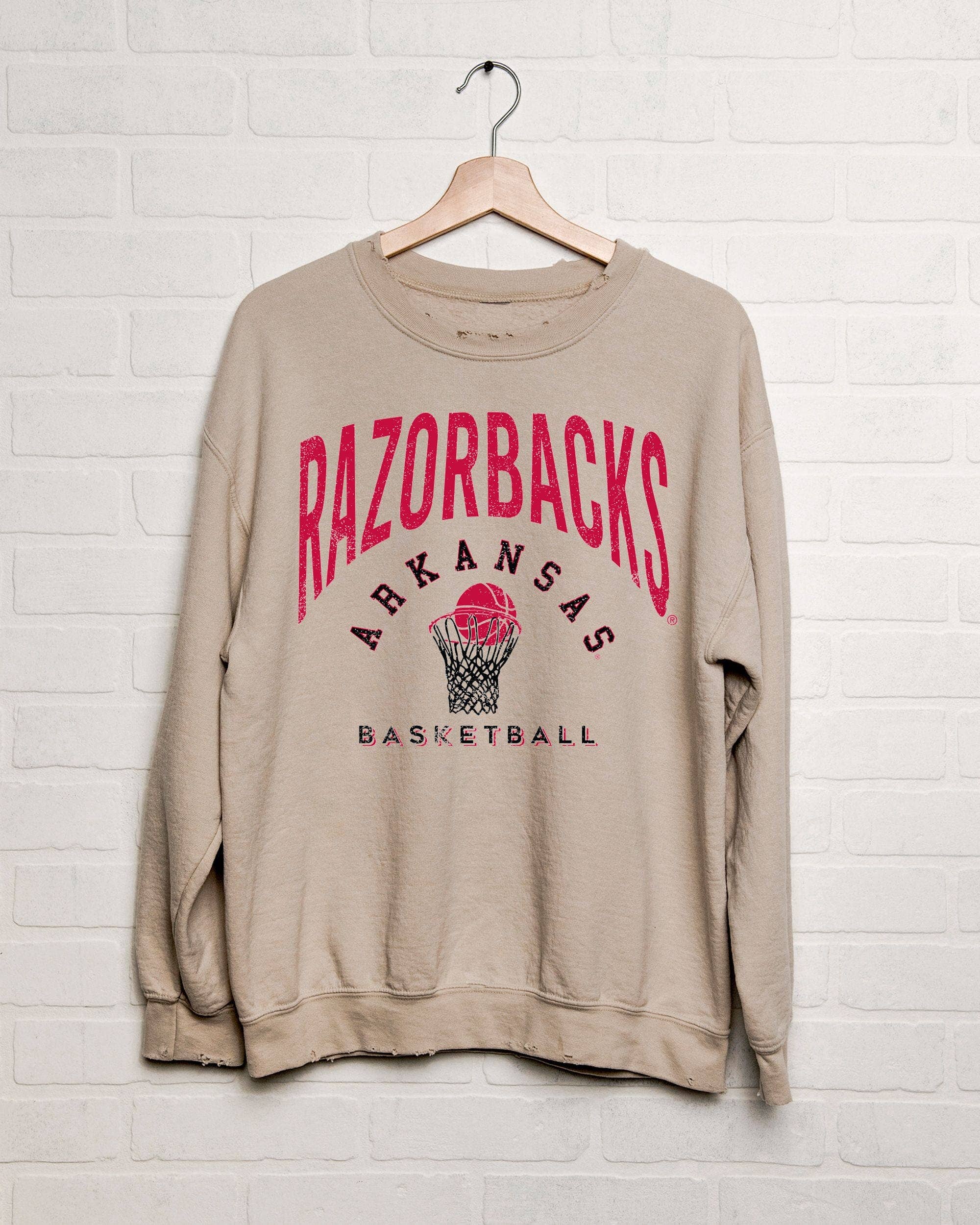 Arkansas Razorbacks Basketball Athletic Thrifted Sweatshirt: 2XL