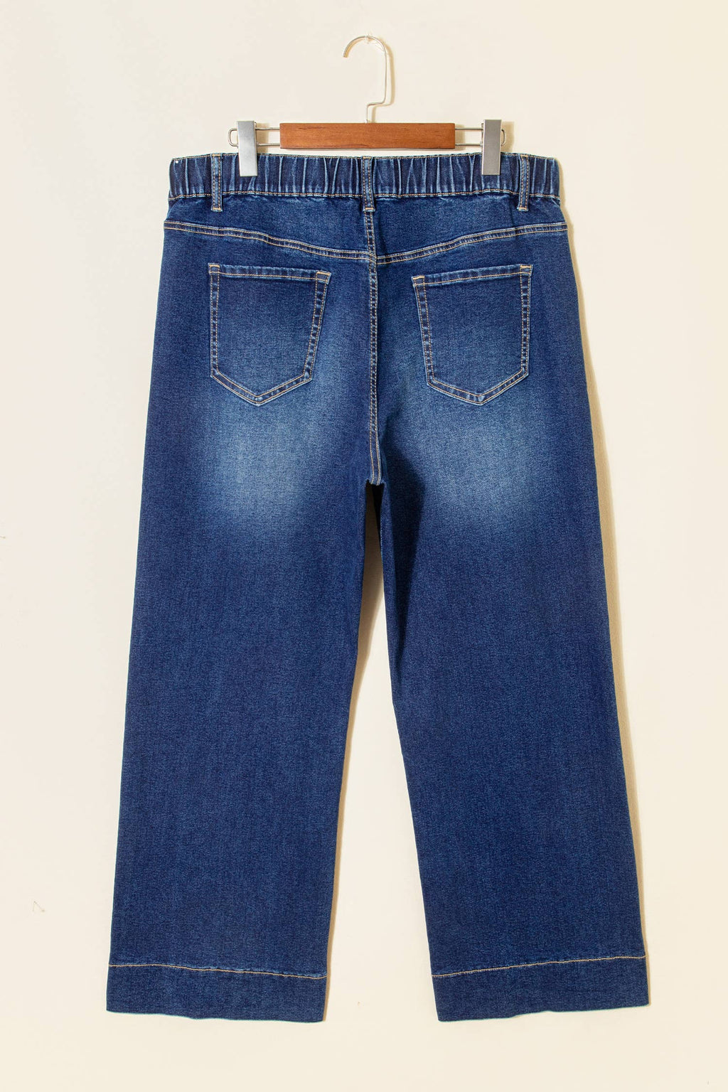 Acid Wash Contrast Lace-up Plus Size Jeans: Iceland Blue / Plus Size / Plus-3X