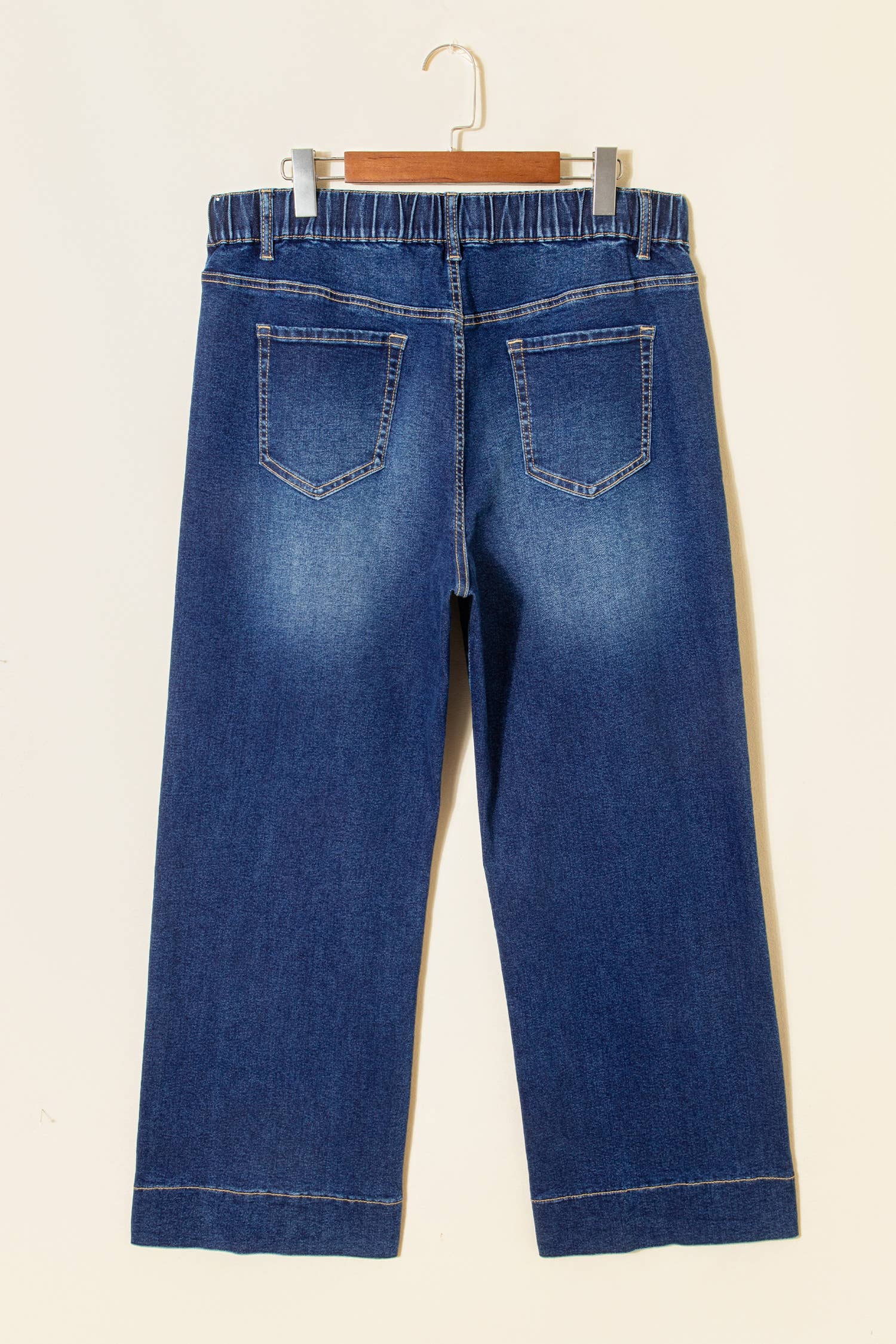 Acid Wash Contrast Lace-up Plus Size Jeans: Iceland Blue / Plus Size / Plus-3X
