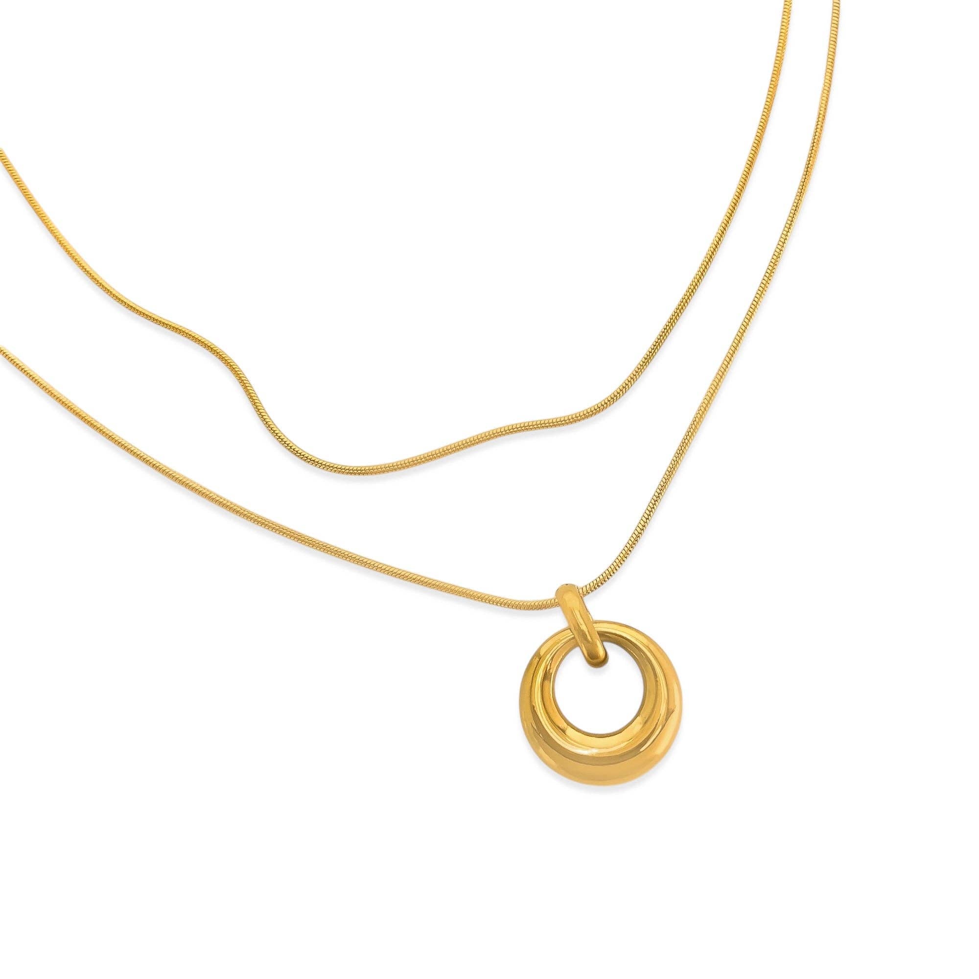 Gold Double Layer Water Resistant Necklace