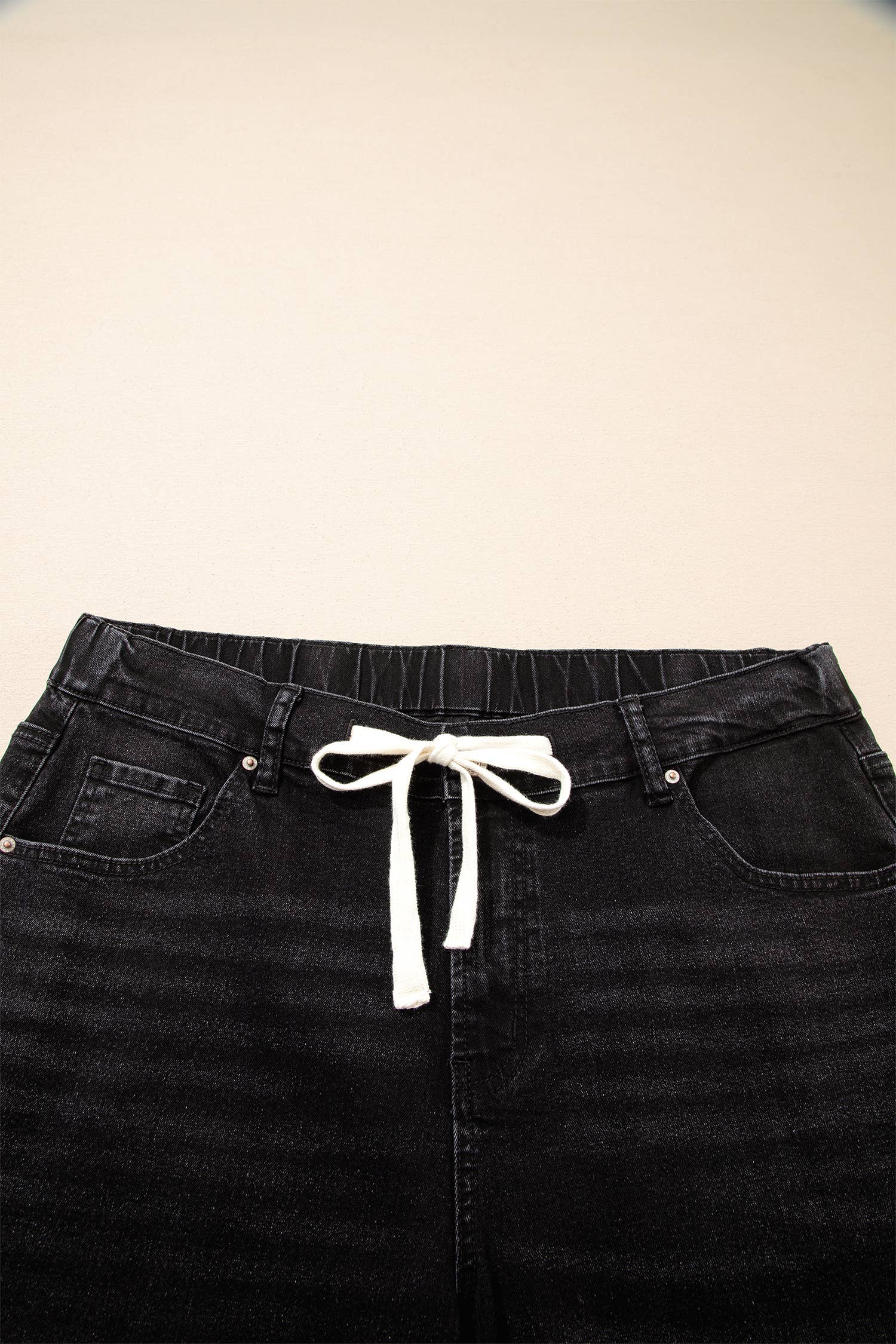 Acid Wash Contrast Lace-up Plus Size Jeans: Iceland Blue / Plus Size / Plus-4X