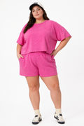 Alexa Mineral Washed Casual Knit Top & Shorts