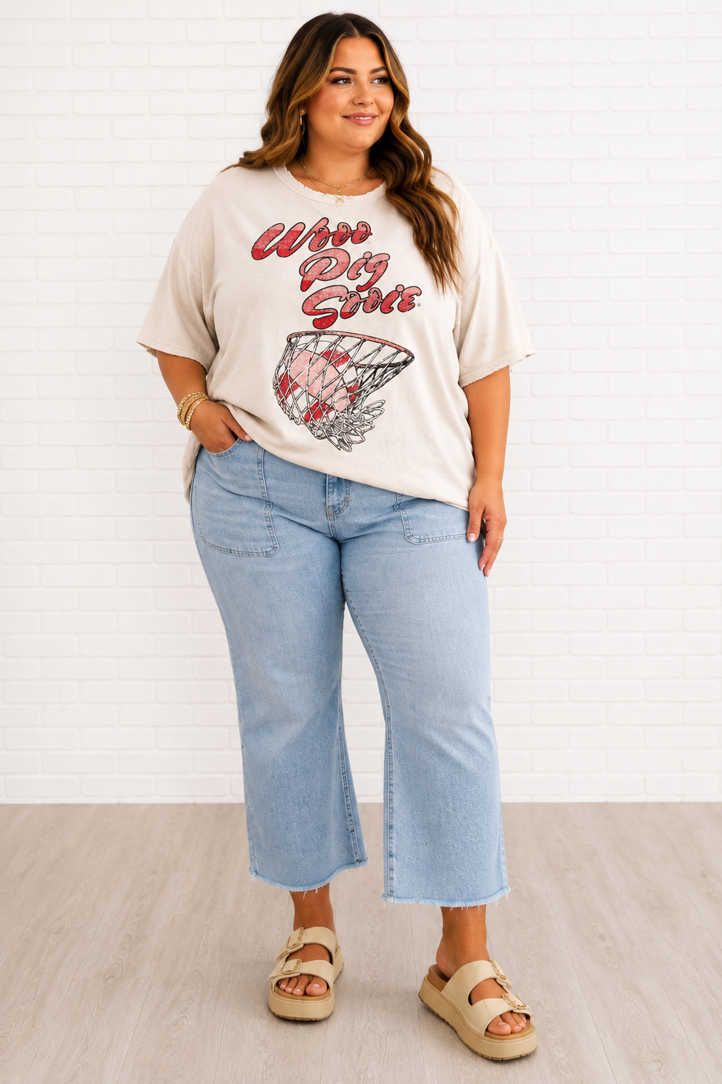 Arkansas Razorbacks Basketball Candy Thrifted Tee