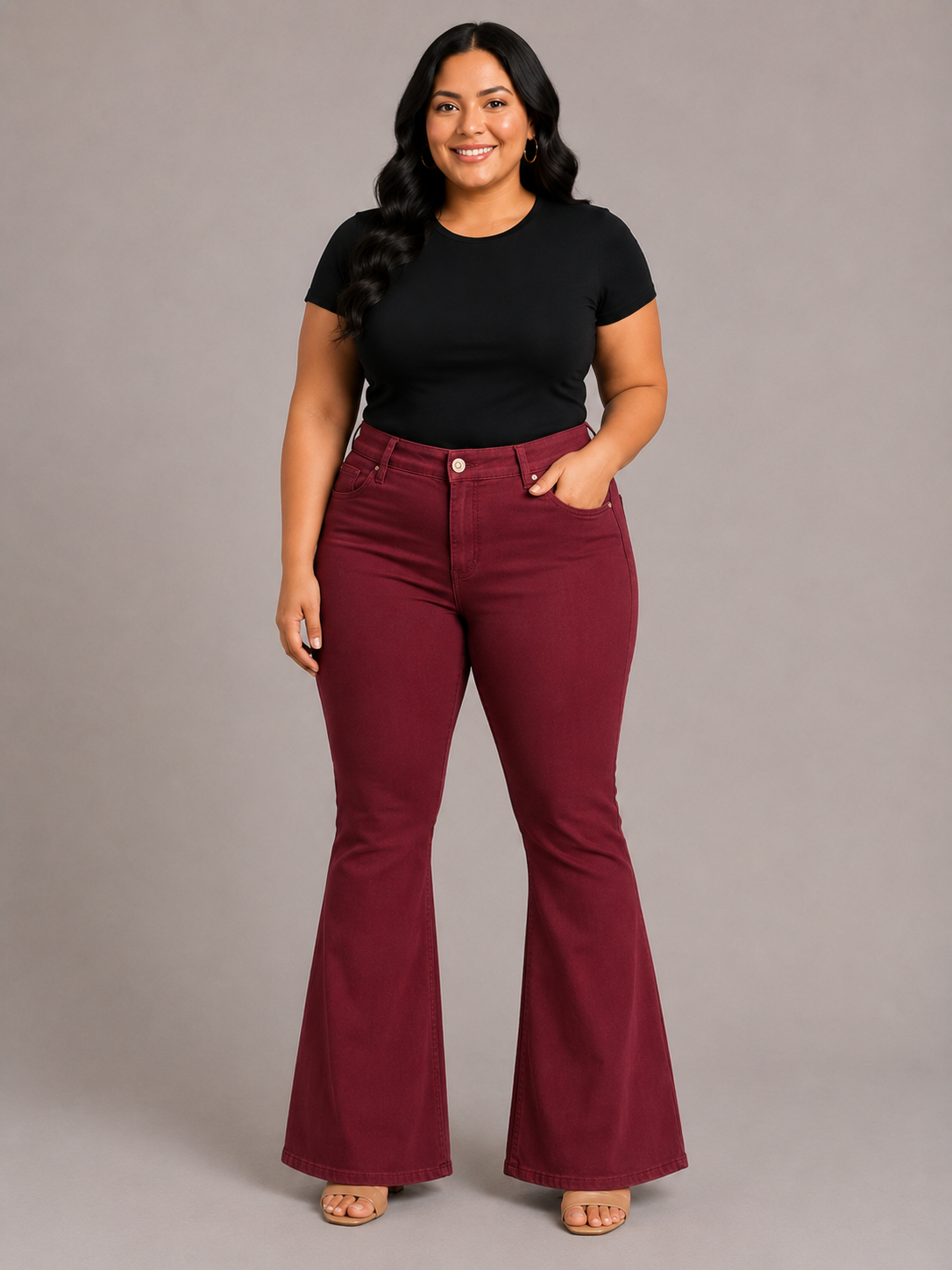 YMI Hyperstretch High Rise Flare Jeans – Dark Rose