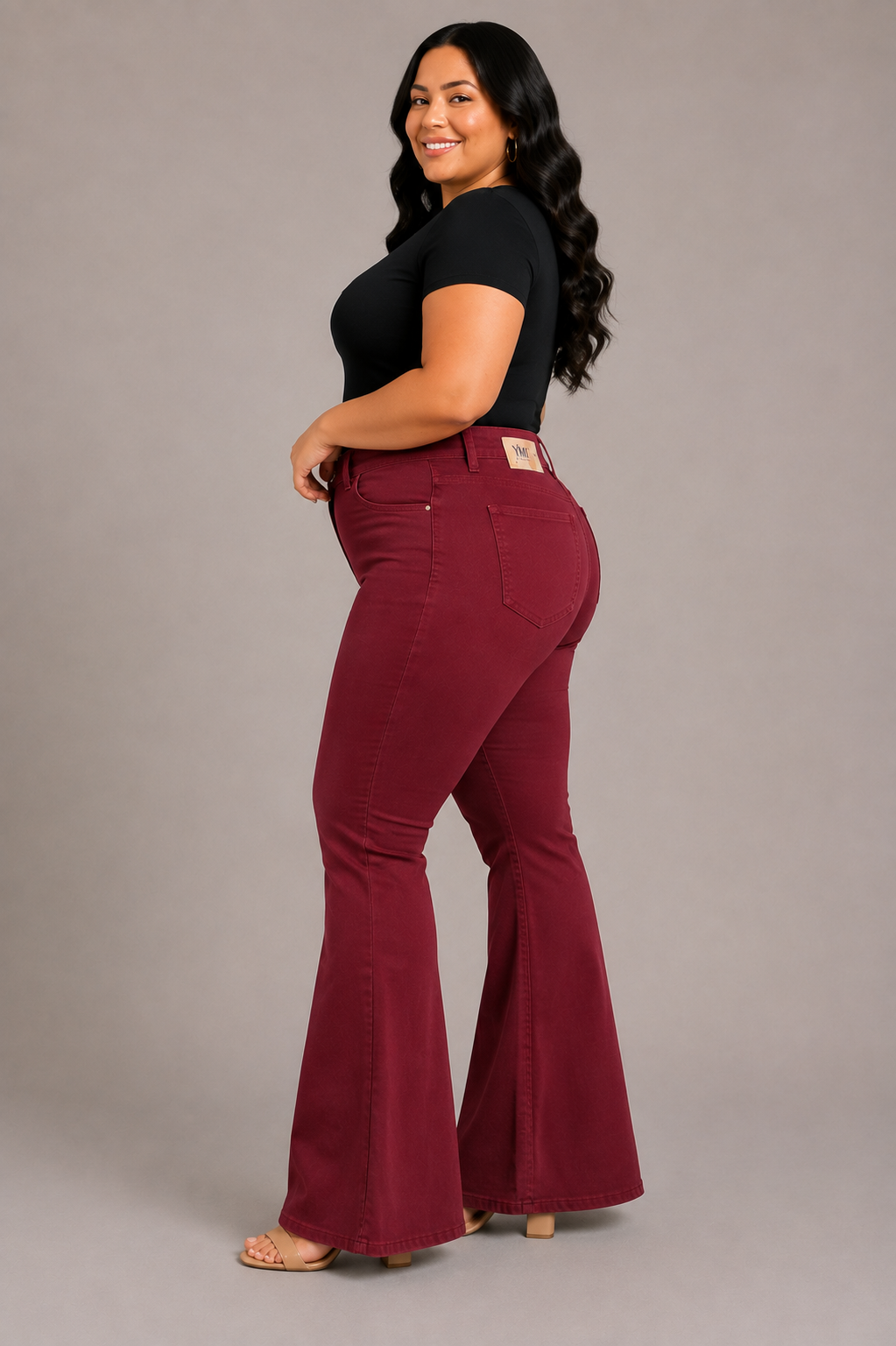 YMI Hyperstretch High Rise Flare Jeans – Dark Rose