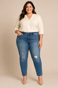 Judy Blue Mid Rise Destroy Pull-On Skinny Jegging
