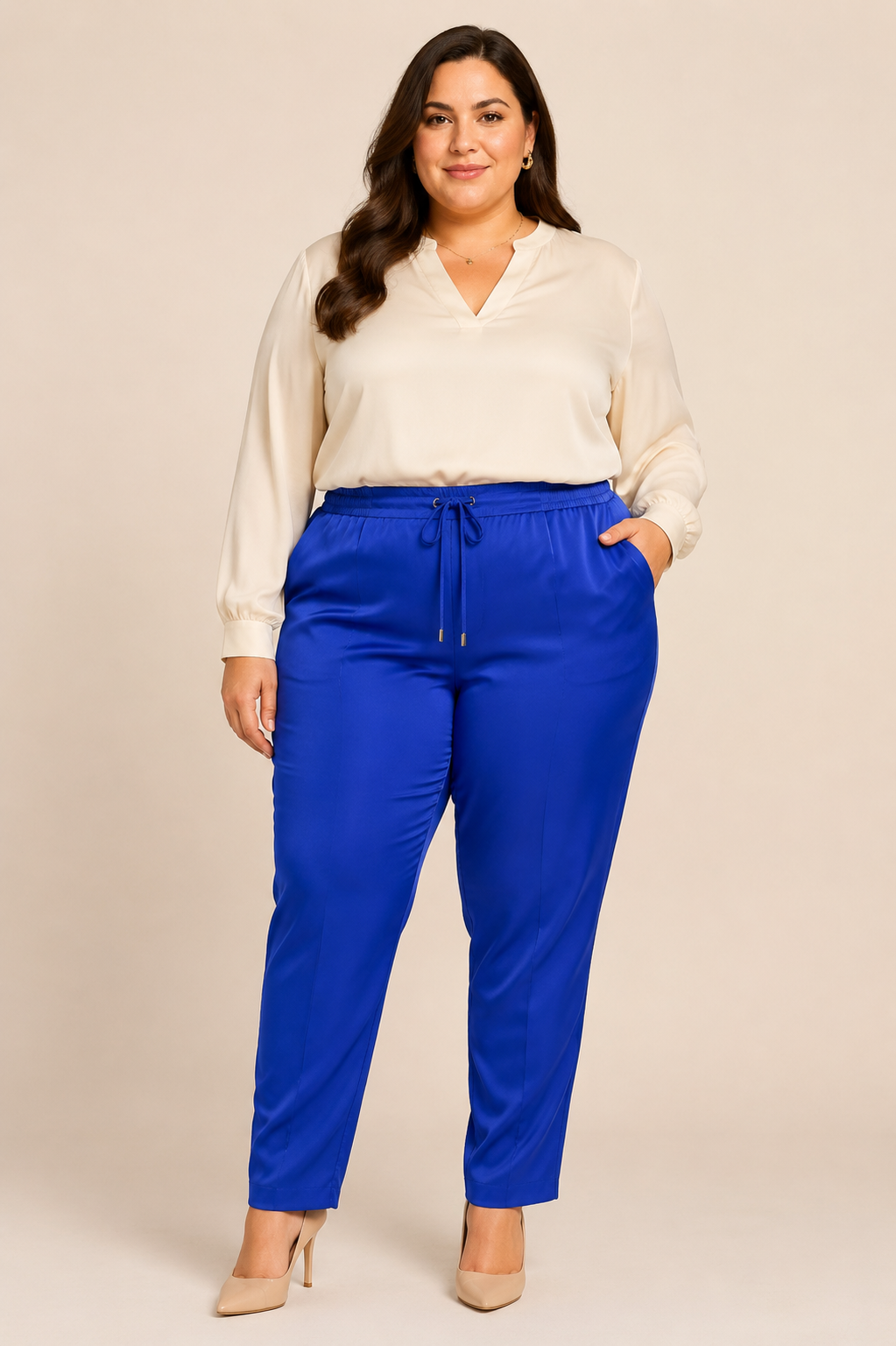 Tonya Cobalt Silky Pants