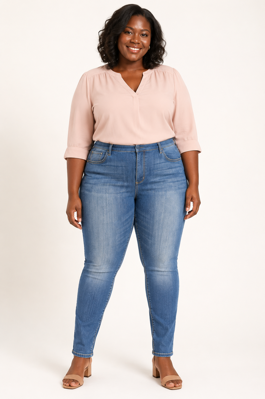 Cello Mid Rise Pull-On Crop Skinny Jeans with Rolled Hem