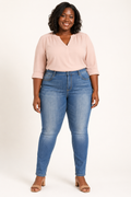 Cello Mid Rise Pull-On Crop Skinny Jeans with Rolled Hem