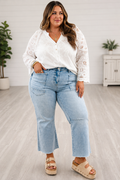 Layla Frayed Cropped Light Wash Jeans