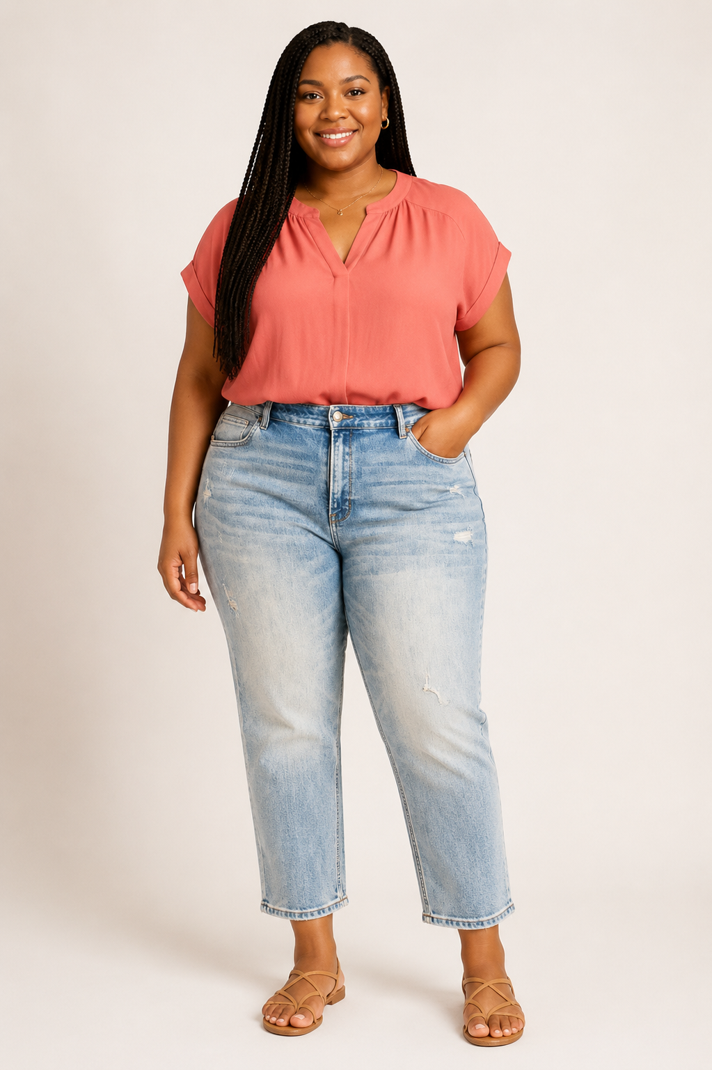 Vervet Afternoon Light High Rise Crop Slim Straight Jeans