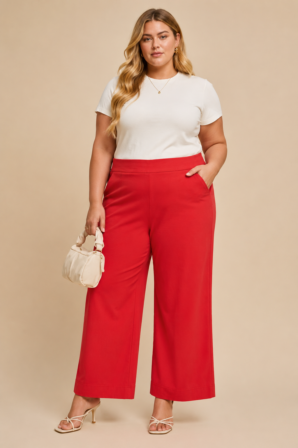 Bella Red Everyday Wide Leg Pants