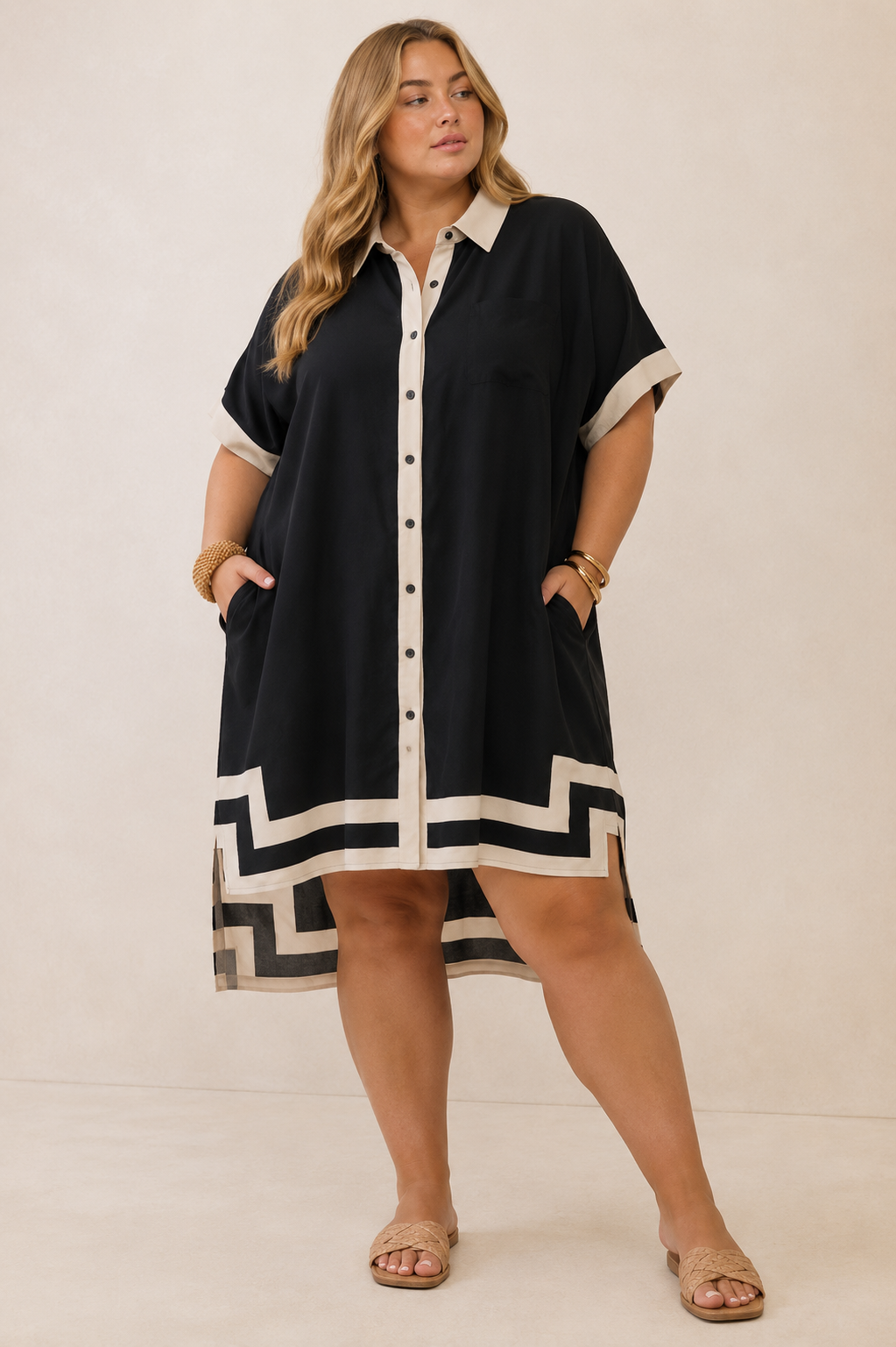 Tracy Oversized Button Front Shirt Dress