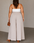 Lynette Apricot High Waisted Wide Leg Pants by HIDDENBRAND — plus size pants (view 2)