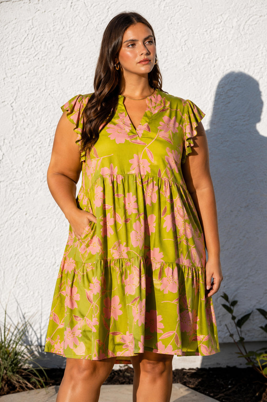 Lizzy Flutter Sleeve Tiered Forever Dress