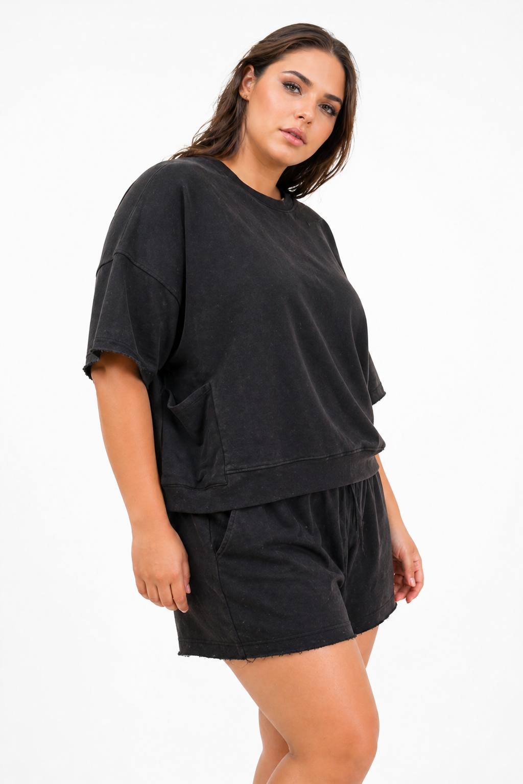 Harley Mineral Washed Knit Casual Top & Short Set