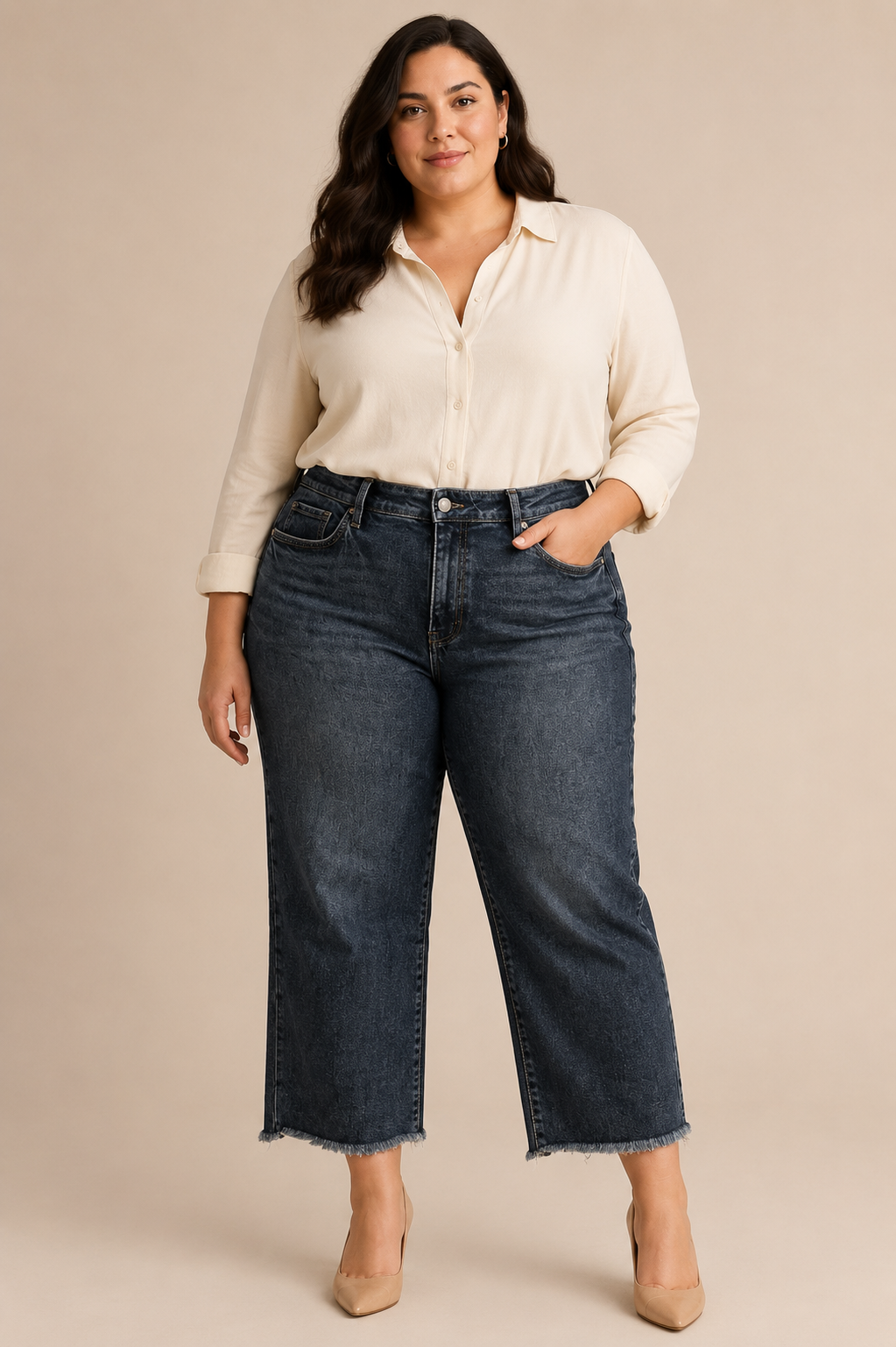 Adaline High Rise Wide Leg Crop Jeans