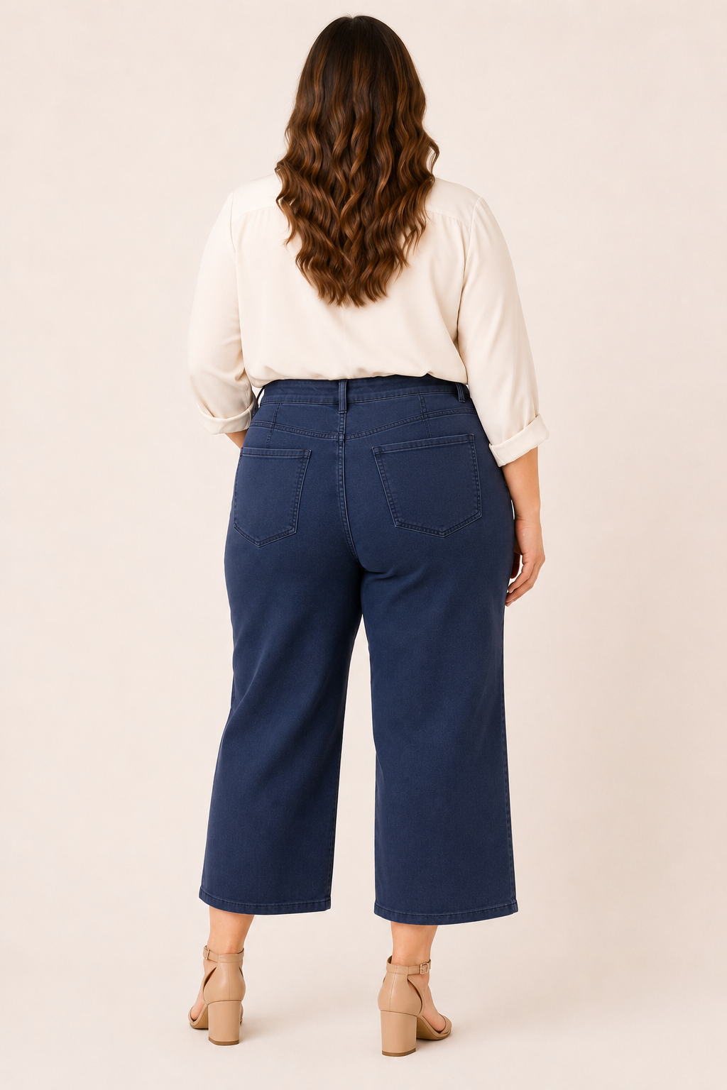 YMI Royalty For Me Hyperstretch Wide Leg Crop Pant – Navy ✨