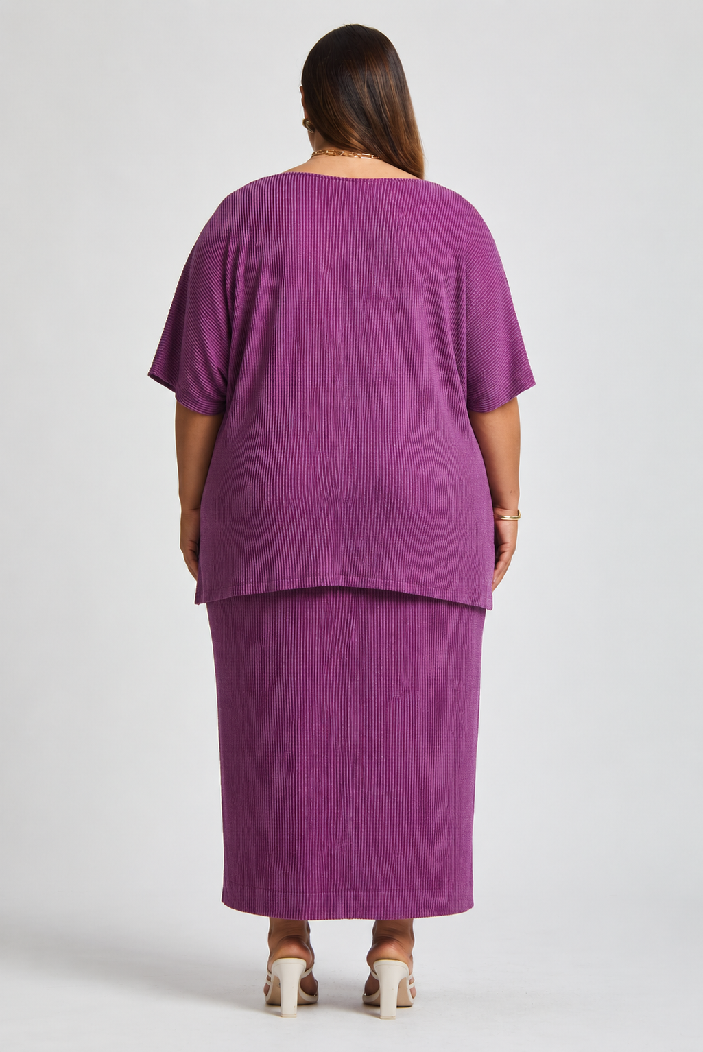 Lisa Eggplant Flowy Top + Maxi Dress Set