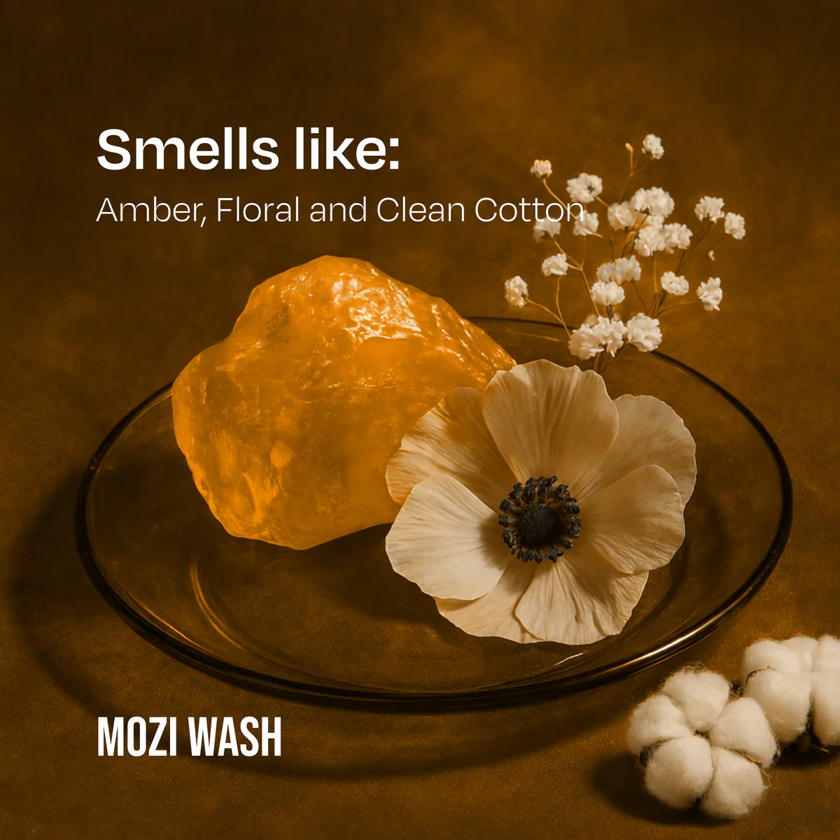Mozi Wash Scented Candle – Amber, Floral & Honey