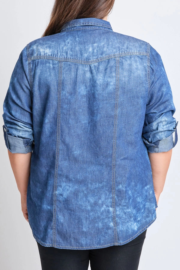 Chambray Long Sleeve Top