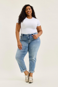 Judy Blue Light Washed Cuffed Jeans