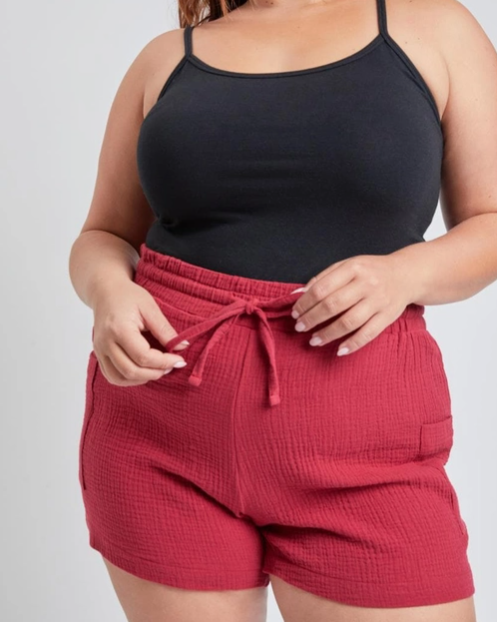 YMI Double Gauze Shorts With Porkchop Pockets