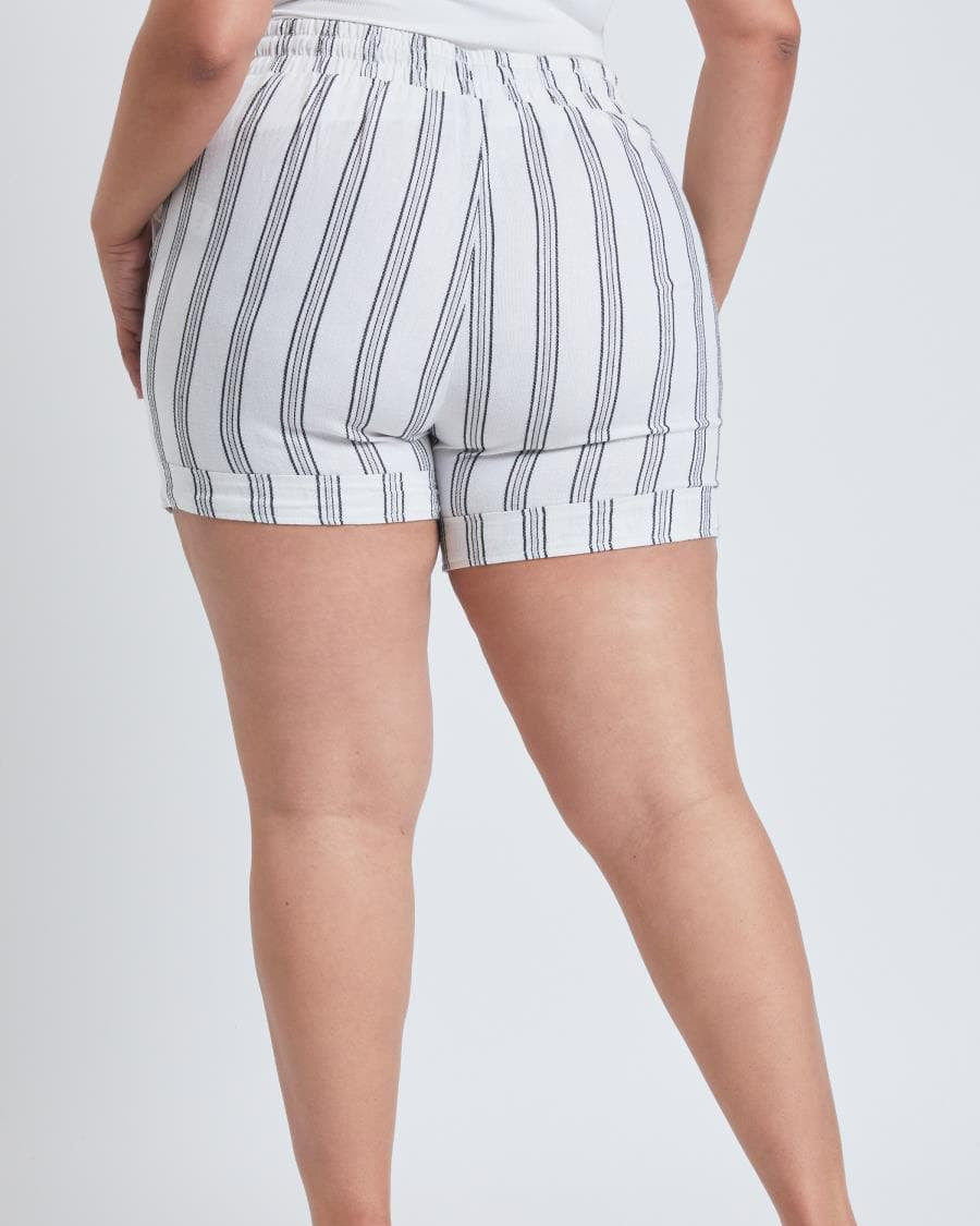 YMI Plus Drawstring Waistband Linen Shorts