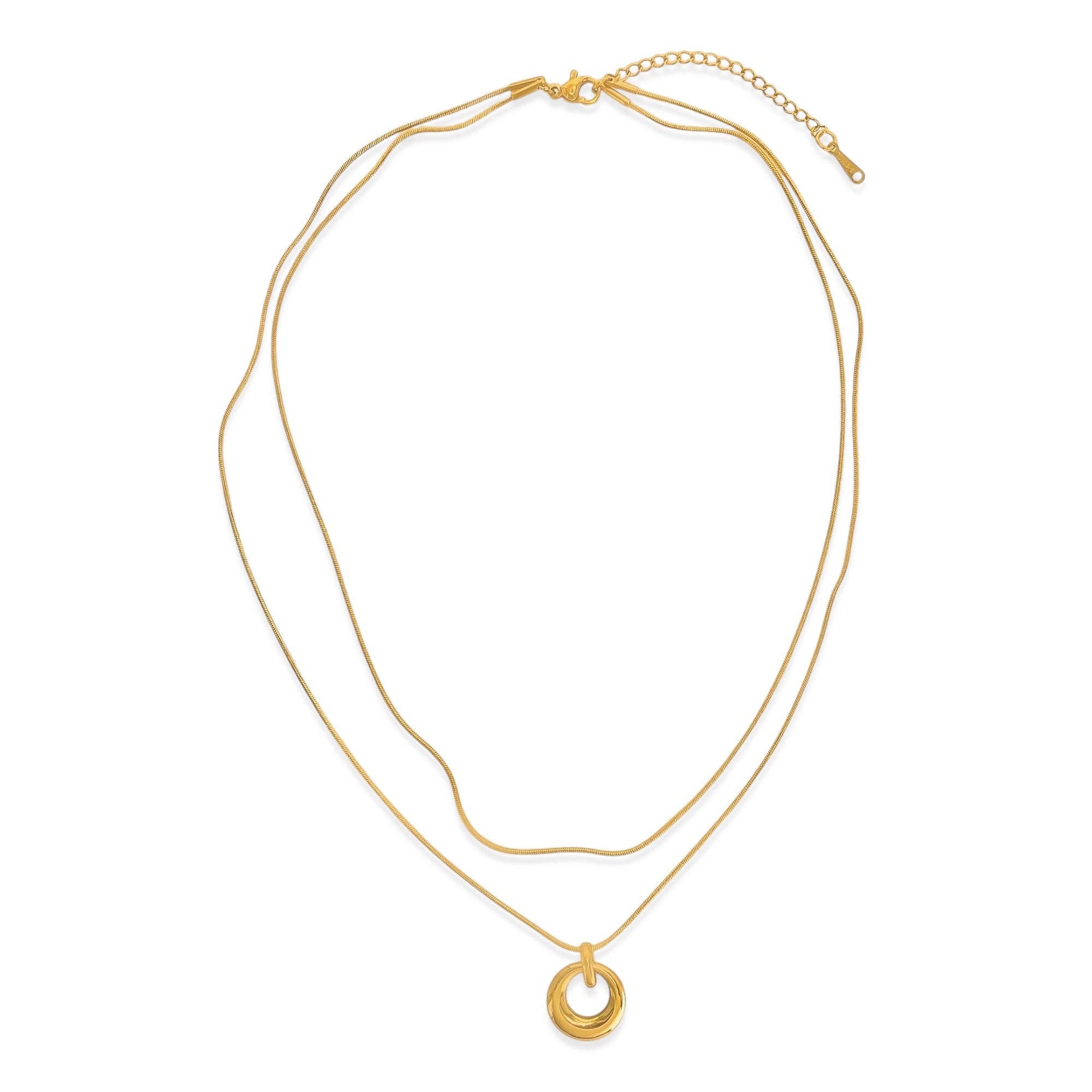 Gold Double Layer Water Resistant Necklace