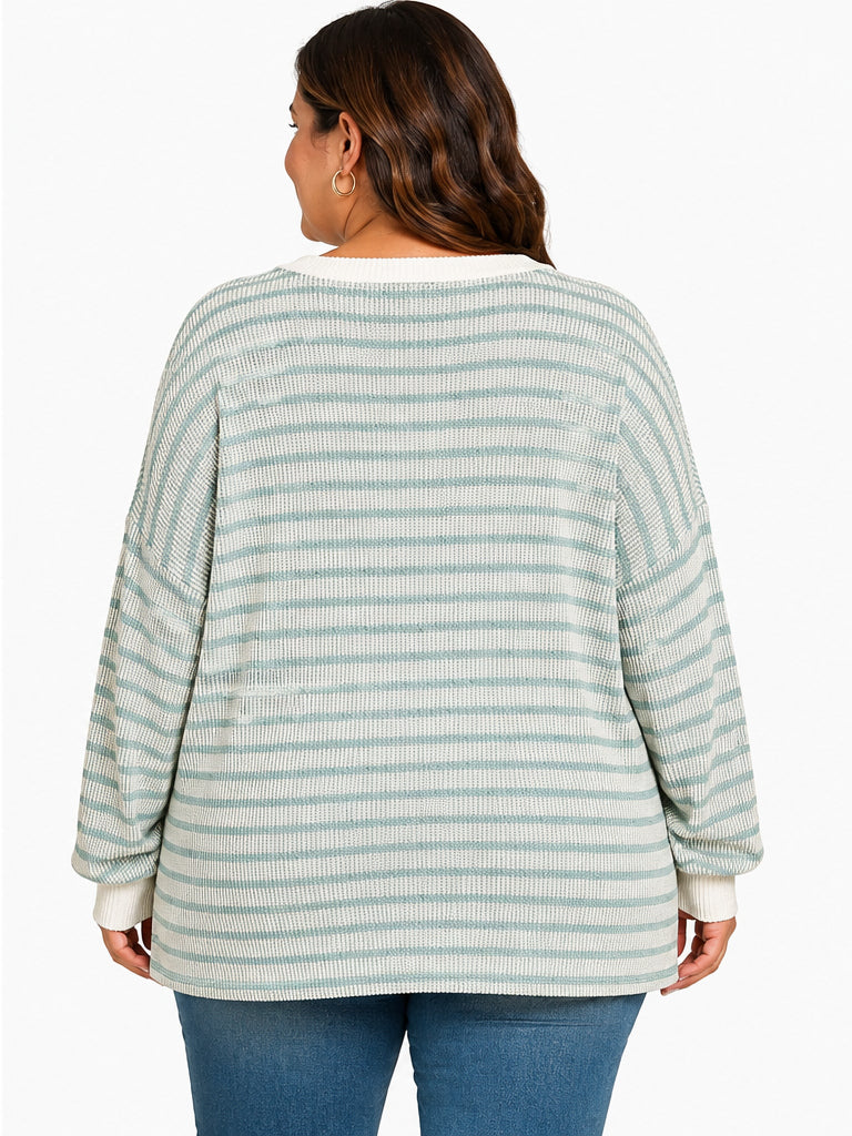Nora Raised Rib Striped Pullover
