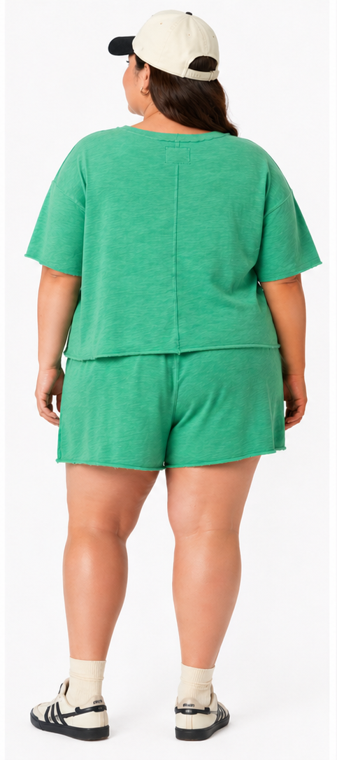 Alexa Mineral Washed Casual Knit Top & Shorts