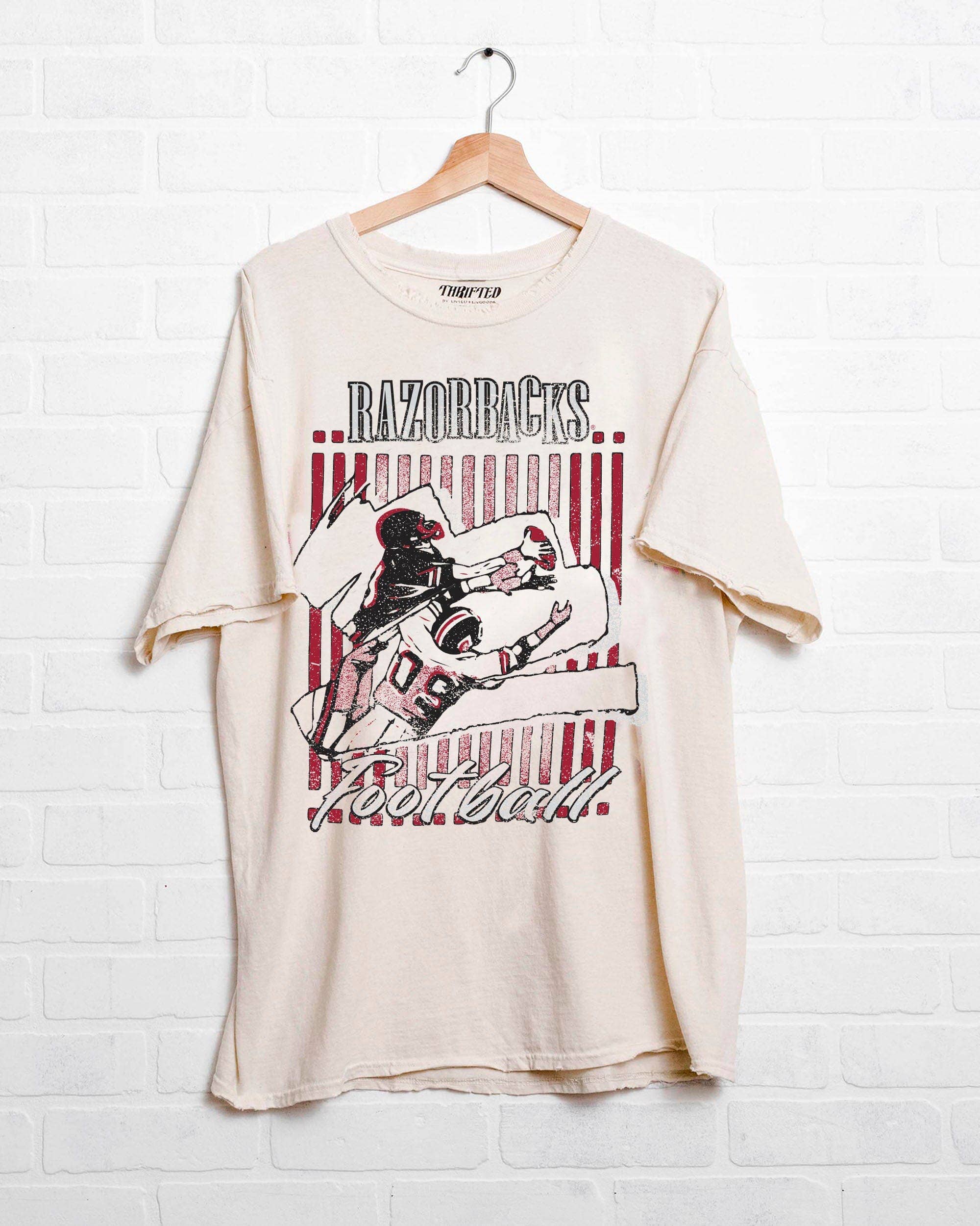 Arkansas Razorbacks Beach Shade Off White Thrifted Tee: 2XL